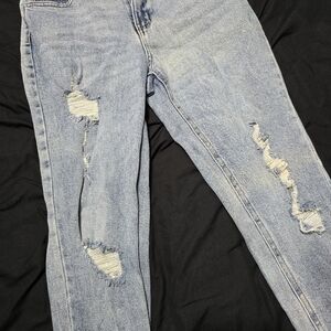 NOBO Distressed Light Blue Mom Jeans, Size 7